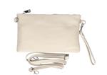 MELISSA Italiaans leren clutch beige met afneembaar schouderriempje