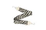 Bagstrap Zebra beige in combinatie leer en polyester, zilverkleurige sluiting