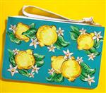 AMALFI clutch vegan leer Made in Italy handbeschilderd met citroenen