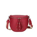 VITALIA Italiaans leren crossbody / schoudertas donkerrood met aparte band