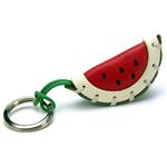 Handgemaakte Italiaans leren sleutelhanger watermeloen