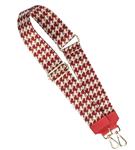 Bagstrap Pepita Rood & Wit met goudkleurige sluiting