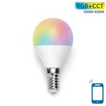 Kogellamp E14 WiFi RGB+CCT 3000K-6500K | RGB - warmwit - daglichtwit - LED 7W=42W gloeilamp