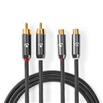 Stereo-Audiokabel 2x RCA male-2x RCA female 2.00 m Stereo-Audiokabel 2x RCA male-2x RCA female 2.00 