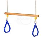 Déko-Play trapeze met massief kunststof ringen blauw