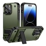 iPhone 15 Pro Max Armor Hoesje met Kickstand - Shockproof Cover Case - Groen