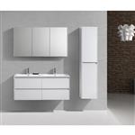 Badkamermeubelset Sanimar Murcia 120 cm Inclusief Spiegelkast Wit