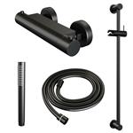 Douchekraanset Brauer Black Edition Opbouw Met Glijstang En Staafhanddouche Geborsteld Mat Zwart