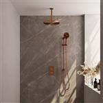 Regendoucheset Inbouw Brauer Copper Carving Thermostatisch 30cm met 3-Weg Omstelling, Plafondarm, Gl
