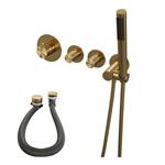 Inbouwthermostaatset Brauer Gold Carving Incl Staafhanddouche En Badafvoer Geborsteld Goud