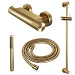 Douchekraanset Brauer Gold Carving Opbouw Met Glijstang En Staafhanddouche Geborsteld Goud