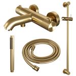 Opbouwset Bad- en Douchekraan Brauer Gold Carving Thermostatisch Met Glijstang Geborsteld Goud