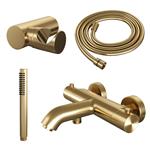 Opbouwset Bad- en Douchekraan Brauer Gold Edition Thermostatisch Met Wandhouder Geborsteld Goud