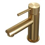 Wastafelmengkraan Brauer Gold Carving Coldstart Opbouw Laag Ronde Hendel Gold Geborsteld PVD