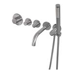 Inbouwthermostaatset Brauer Chrome Carving Incl Baduitloop en Staafhanddouche Messing Chroom