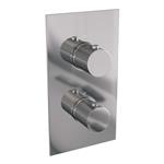 Inbouwthermostaat Compleet Brauer Chrome Carving 3-weg Geborsteld Chroom