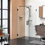 Douchecabine 'I Am' 90x90 Cm Mat Zwart Helder Glas + Antikalk