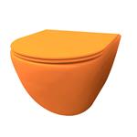 Wandcloset Best Design Morrano Rimfree Blinde Bevestiging incl Zitting Mat Oranje