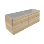 Badkamermeubel Best Design Beauty 2 Laden Greeploos 120 cm Eiken Zonder Wastafel