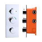 Inbouw Thermostaat Best Design Magna box 3 Weg 1/2 Ronde Knoppen Chroom