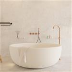 Ligbad Vrijstaand Ideavit Solidround 135x49 cm Solid Surface Mat Wit