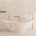 Ligbad Vrijstaand Ideavit Solidlectus 180x100x62 cm Solid Surface Mat Wit