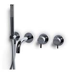 Badkraan Inbouw Bongio Squadra Thermostatisch 16 cm Uitloop met Handdoucheset en 2-Weg Omstel Chroom