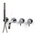 Badmengkraan Inbouw Bongio Squadra 16 cm Uitloop met Handdoucheset en 2-Weg Omstel Chroom