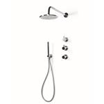 Regendoucheset Inbouw Bongio Squadra met Thermostaatkraan met Losse Stopkranen, Douchearm en Handdou