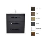 Onderkast Sanicare Q9/Q10 Drie Laden Chromen Greep Soft-Close 65x46 cm Belluno-Eiken