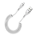 Spiraal Oplaadkabel voor iPhone Lightning - 1,5 meter - 2.4A Oplader Data Kabel Wit