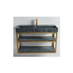 Badkamermeubel Casajoy Gold 100x42x55cm Met Natuurstenen Wastafel