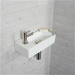 Fonteinset Mat Wit Wiesbaden Color RVS (kraangat links)