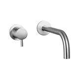 Inbouw Wastafelkraan Sanimex Bellezza Bagno 1-hendel Uitloop Gebogen 20 cm Geborsteld RVS