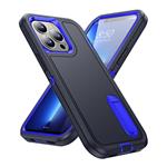 iPhone XS Max Armor Hoesje met Kickstand - Shockproof Cover Case Blauw