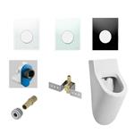 Urinoir Set Salenzi Hung Achterinlaat Mat Wit met TECE Loop Drukplaat Glas