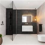 Badmeubel AQS Valencia Carrara Mat 100 cm met Twee Lades Solid Surface (zes varianten)