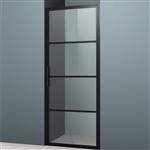 Nisdeur Lacus Tremiti 80x200 cm 6mm Helder Glas Mat Zwart Aluminium Profiel