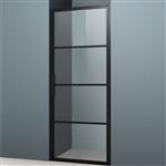 Nisdeur Lacus Tremiti 70x200 cm 6mm Helder Glas Mat Zwart Aluminium Profiel