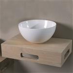 Mineraal Steen Fonteinset Met Opzetkom 40x25x9cm Glans Wit