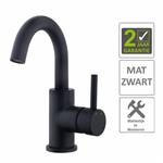 AQS Wastafelmengkraan Cemal Opbouw Draaibare Uitloop Mat Zwart