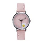 Minimalistisch Horloge voor Dames - Modieus Kwarts Uurwerk Vrouwen Lichtgevend Leer Bandje Roze