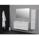 Badkamermeubel Boss & Wessing Pepper Acryl Wastafel Incl Spiegel Zonder Kraangat 120x55x46 cm Wit