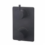 Douchekraan Amon Round Thermostatisch Afbouwdeel 2-Weg Zwart