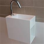 Fontein Luca Sanitair Met Open Schap 35x18x32cm Mineral Stone Kraangat Links