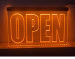OPEN neon bord lamp LED verlichting reclame lichtbak #15 *ORANJE*