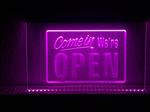 OPEN neon bord lamp LED verlichting reclame lichtbak #22 COME IN *PAARS*