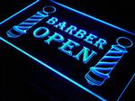Kapper barber open neon bord lamp LED verlichting reclame lichtbak *BLAUW*