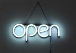 Open neon bord verlichting lamp licht kunststof 3D *wit*