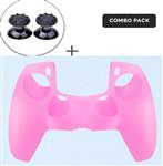Silicone hoes skin case cover voor PS5 playstation 5 controller *roze*